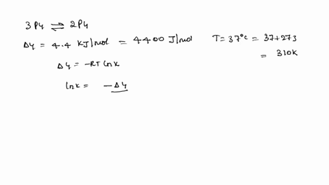 in-glycolysis-the-enzyme-phosphoglycerate-mutase-converts-3-phosphoglycerate-3pg-to-2-phosphoglycerate-2pg-a-the-standard-free-energy-change-for-this-reaction-at-37c-is-44-kjlmol-calculate-t-22437
