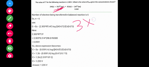 the-value-of-e-for-the-following-reaction-is-1260-v-what-is-the-value-of-ecell-given-the-concentrations-shown-2als-3cd2taq-01m-3cds-2ap3taq-06m-balance-bo-fcllawiinoredotecaticnickaciccetic-82026