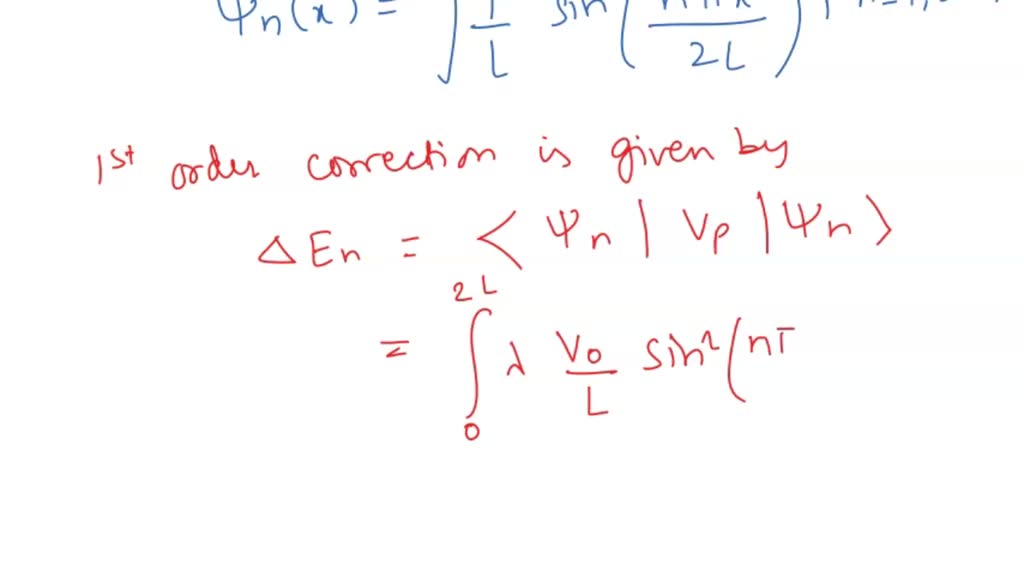 SOLVED: 'Calculate the energy of the nth excited state to first-order ...