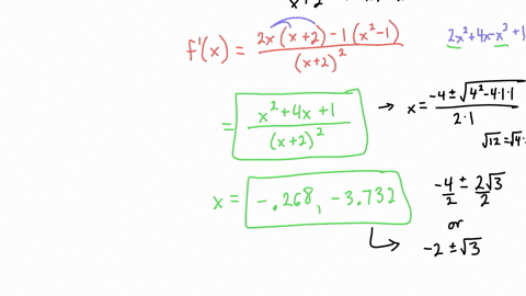 consider-the-function-fxfracx2-1x2-a-find-the-first-derivative-fprimex-square-b-list-any-critical-values-square-c-identify-intervals-of-increase-square-d-eenter-an-interval-using-intervalnotationmore