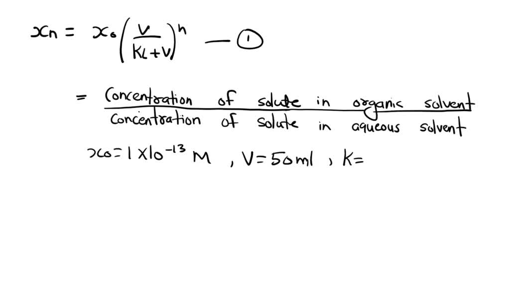 SOLVED The partition coefficient for extraction of Iz from aqueous