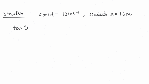 a-car-is-moving-in-a-circular-horizontal-track-of-radius-10-m-with-a-constant-speed-of-10-ms-a-bob-is-suspended-from-the-roof-of-the-car-by-a-light-wire-of-length-10-m-the-angle-made-by-the-wire-with-