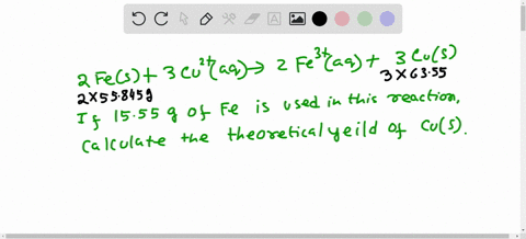 suppose-that-you-use-1555-g-of-iron-in-the-chemical-reaction-2fes-3cu2aq-2fe3taq-3cus-what-is-the-theoretical-yield-of-cus-in-grams-add-your-answer-34734