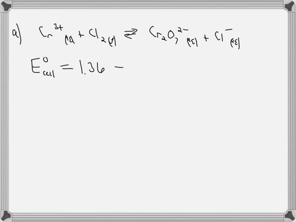 SOLVED: Calculate e* values for the galvanic cells based on the ...