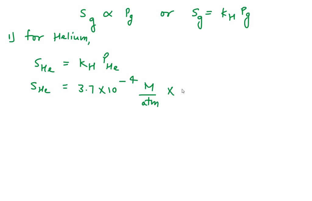 SOLVED The Henry’s law constant for helium gas in water at 30 °C is 3.