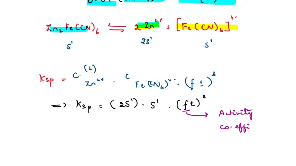 SOLVED From the solubility product constant of zinc ferrocyanide
