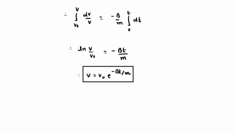 motorboat-moving-across-lake-at-a-speed-vo-when-its-motor-suddenly-freezes-up-and-stops-the-boat-then-slows-down-under-the-resistive-force-r-bv-b-constant-find-the-velocity-and-position-the-67444