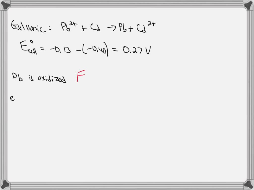 SOLVED A standard galvanic cell is constructed with Pb2+ Pb and Cu2