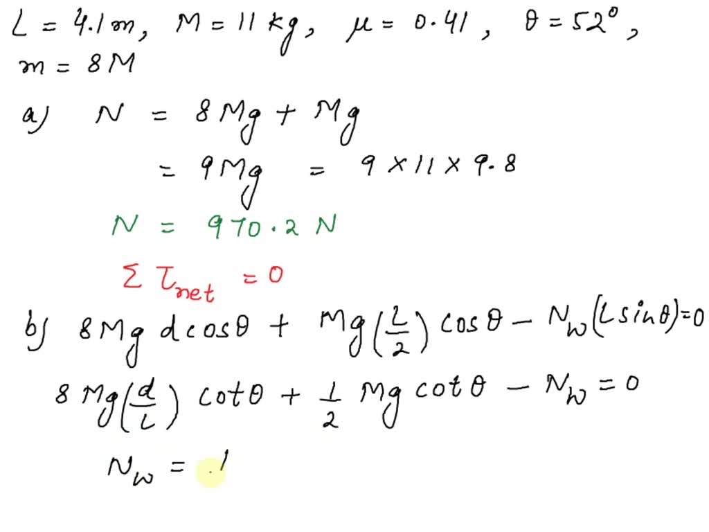 SOLVED: Problem 5: Uniform Stationary Ladder A Uniform Stationary ...