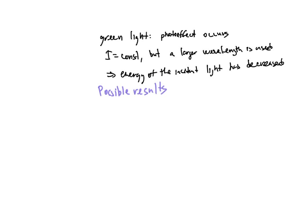 Solved: Ina Photoelectric Effect Experiment It Is Observed That Green 