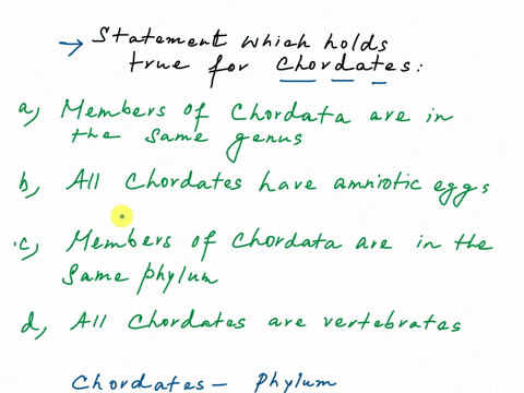 which-statement-is-true-of-chordates-members-of-chordata-are-all-in-the-same-genus-allchordates-have-amniotic-eggs-o9-members-of-chordata-are-all-in-thc-samc-phylum-bll-chordates-are-vertcbr-47792