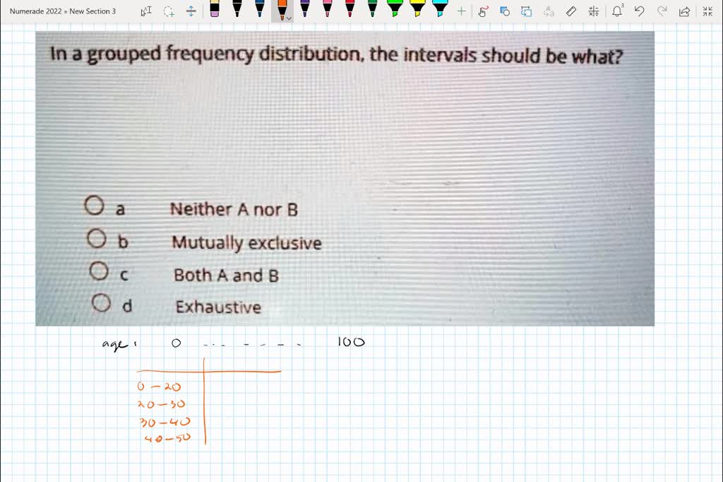 SOLVED In 3 grouped frequency distribution, the intervals should be
