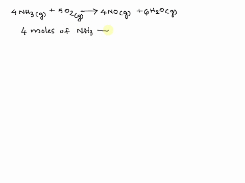 gaseous-ammonia-chemically-reacts-with-oxygen-o2-gas-to-produce-nitrogen-monoxide-gas-and-water-vapor-calculate-the-moles-of-nitrogen-monoxide-produced-by-the-reaction-of-22-mol-of-ammonia-b-16024