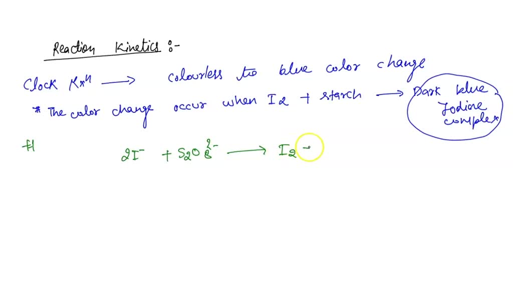 SOLVED: Reaction Kinetics: The Iodine Clock Reaction Introduction The ...