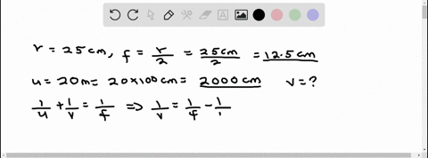 the-spherical-side-mirror-on-a-car-is-convex-and-has-a-radius-of-curvature-of-25-cm-another-car-is-following-20-m-behind-the-mirror-if-the-height-of-the-car-is-16-m-how-tall-is-its-image-a-5-12967