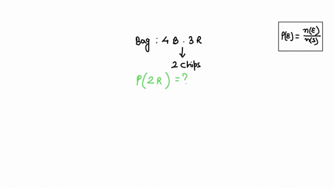two-chips-are-drawn-at-random-and-without-replacement-from-a-bag-containing-four-blue-chips-and-three-red-chips-find-the-probability-of-drawing-two-red-chips-a-67-b-17-c-112-d-949-75398