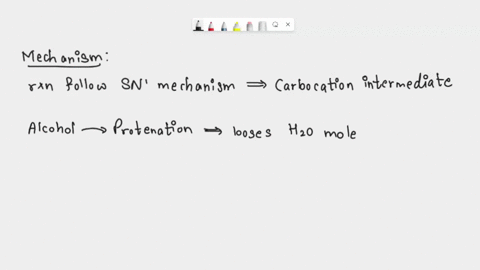 reaction-of-3-methyl-2-butanol-with-hbr-yields-two-products-one-is-the-regular-product-of-sn1-2-bromo-3-methylbutane-minor-product-and-second-major-is-the-product-of-rearrangement-write-mech-97287