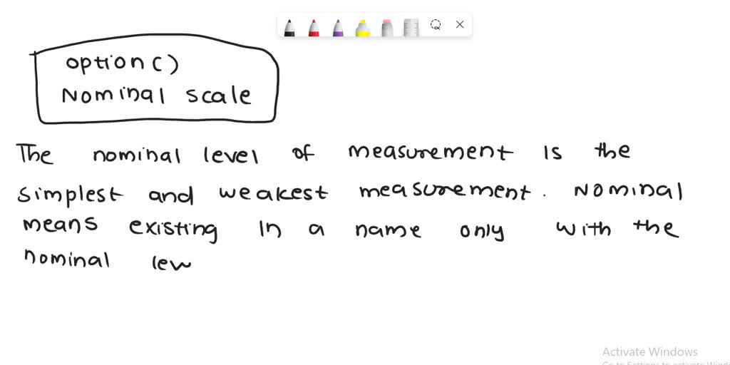 SOLVED R1.56 The weakest and simplest scale of measurement is called