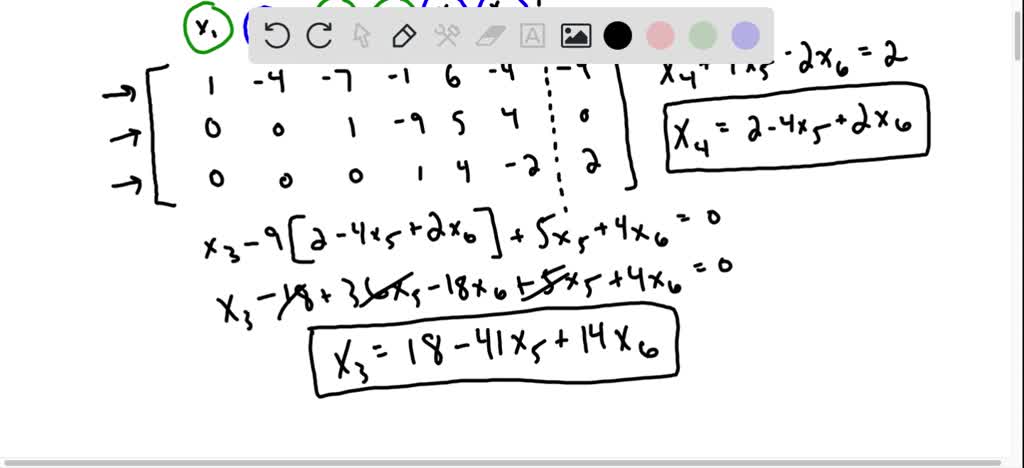 SOLVED: points) Given the augmented matrix below; solve the associated ...