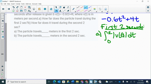 a-particle-is-released-as-part-of-an-experiment-its-speed-t-seconds-after-release-is-given-b-vt06t24t-where-vt-is-in-meters-per-seconda-how-far-does-the-particle-travel-during-the-first-2-se-44408