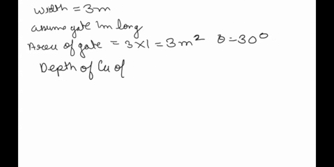 2-the-gate-shown-in-fig2-is-hinged-at-hthe-gate-is-3-m-wide-normal-to-the-plane-of-the-diagram-calculate-a-the-hydrostatic-force-against-the-gate-fr-b-pressure-center-yr-and-c-the-force-f-re-32978