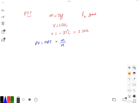 calculate-the-pressure-in-torr-that-would-be-exerted-by-76-g-of-fluorine-gas-f2-in-a-150-liter-vessel-at-37-c-a-196-x-103-torr-b-312-x-103-torr-c-196-torr-d-638-x-103-torr-e-623-x-103-torr