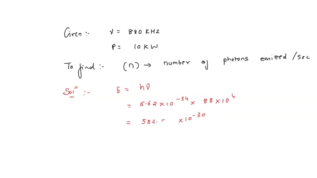 SOLVED A radio transmitter operates at a frequency of 880 kHz and a