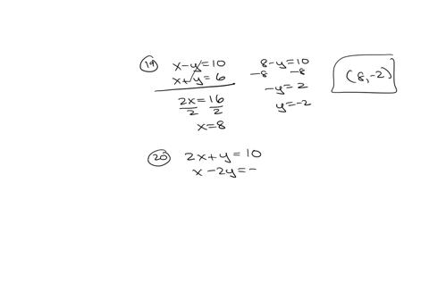 solve-the-following-systems-of-equations-by-using-the-elimination-method-please-show-the-work-andor-steps-leading-to-your-answers-19-10-xy6-20-2-y-10-x-2y-5-21-3x-2y-8-sx-4y-28-22-4x-sy-23-3-87336