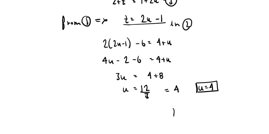 SOLVED: Given l1:r1(t) = (i - 6j + 2k) + t(i + 2j + k), l2:r2(u) = (4j ...