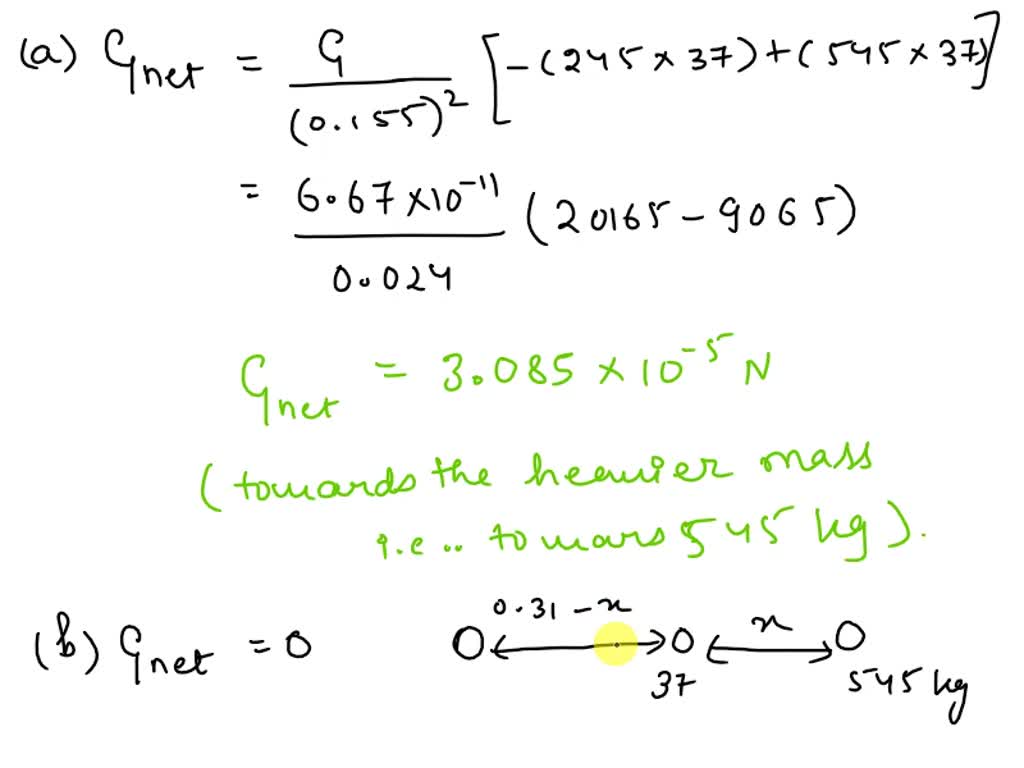 SOLVED: Objects With Masses Of 163 Kg And 214 Kg Are Separated By 0.36 ...