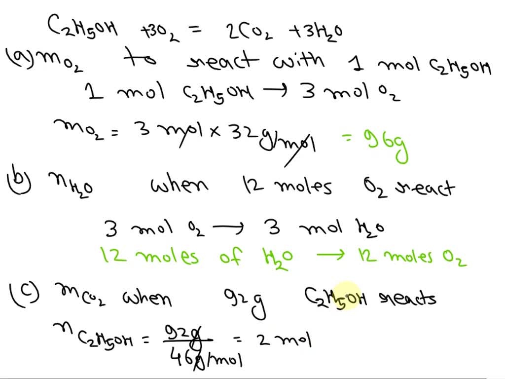 SOLVED: Use the reaction below to answer the following questions ...