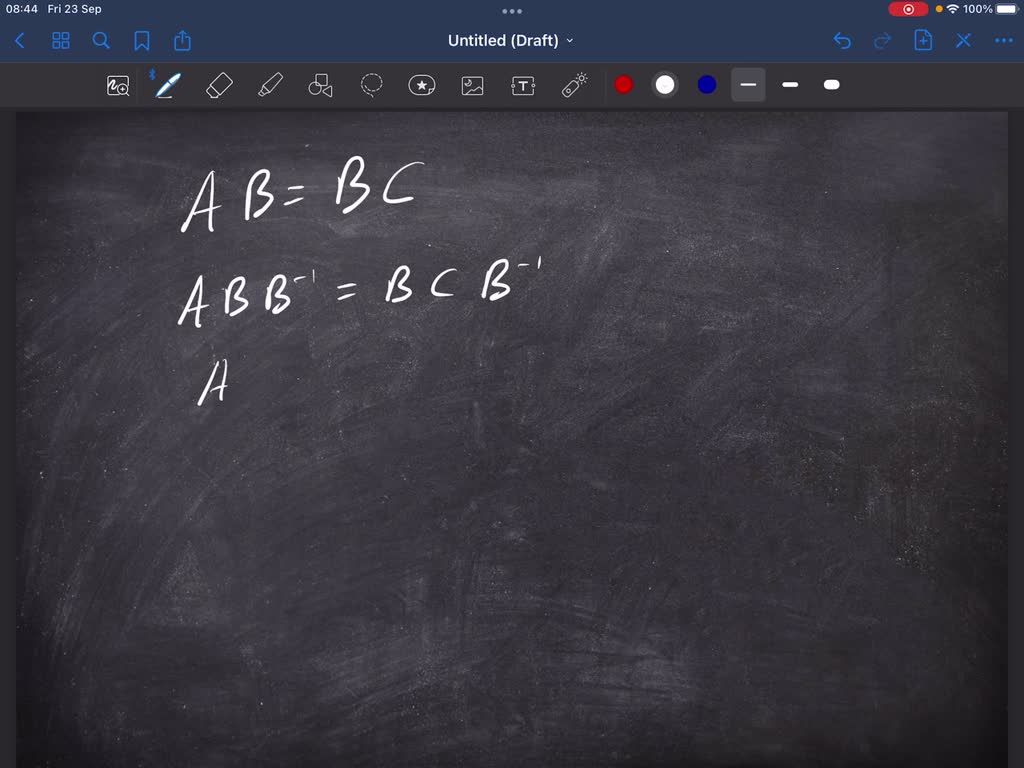 SOLVED: Solve the equation AB = BC for A, assuming Ihat A, B, and C are ...