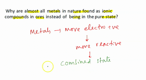 5-why-are-almost-all-metals-in-nature-found-as-ionic-compounds-in-ores-instead-of-must-be-done-to-being-in-the-pure-state-what-sample-of-ore-to-obtain-a-metal-substance-that-has-defirable-pr-86948