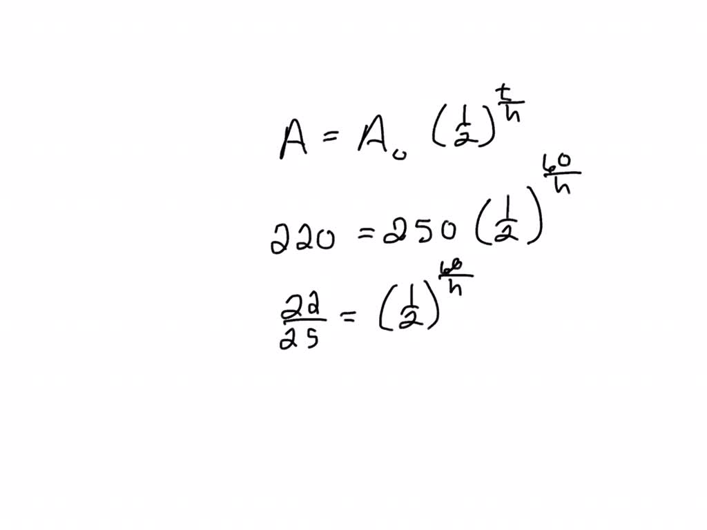 SOLVED This exercise uses the radioactive decay model. If 250 mg of a