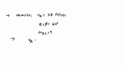 for-an-interval-of-its-motion-the-piston-rod-of-the-hydraulic-cylinder-has-a-velocity-v38-ftsec-as-shownat-a-certain-instant-60-for-this-instant-determine-the-angular-velocity-wc-positive-if-39145