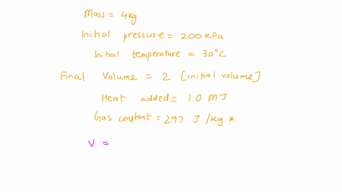 a-cylinder-with-piston-contains-4-kg-of-ideal-gas-at-pressure-of-200-kpa-and-temperature-of-309c-the-gas-was-heated-under-constant-pressure-process-until-the-volume-of-the-gas-doubled-the-he-61127
