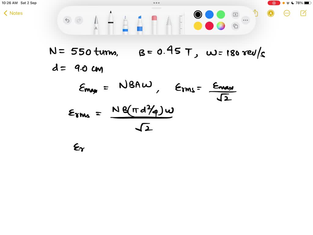 SOLVED A 550loop circular armature coil with a diameter of 9.0 cm
