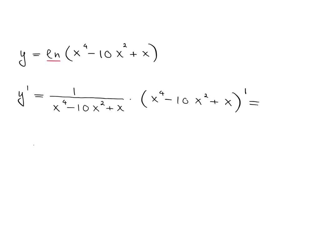 Solved Determine The Derivative The Following Function Y Ln X 4 −