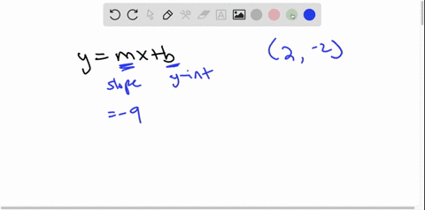 write-an-equation-of-the-line-passing-through-the-given-2-2-and-having-a-given-slope-m-9-write-the-final-answer-is-in-slope-intercept-form