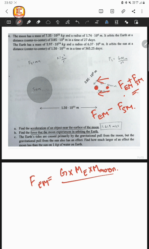 the-moon-has-mass-of-735-1022-kg-and-radius-of-174-106-m_-it-orbits-the-earth-at-1-distance-center-to-center-of-385-108-m-in-time-of-27-days-the-earth-has-mass-of-597-1024-kg-and-radius-of-6-18257