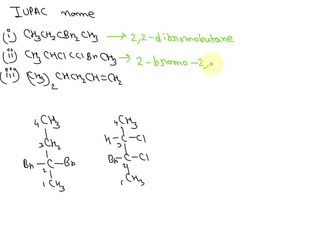 Give the complete IUPAC name for each of the following compounds: A ...