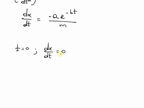 a-particle-of-mass-m-initially-at-rest-moves-on-a-horizontal-line-subject-to-a-force-f-t-ae-bt-show-that-the-position-and-velocity-of-the-particle-as-a-function-of-time-are-x-amb-t-1b-1-e-bt-63377