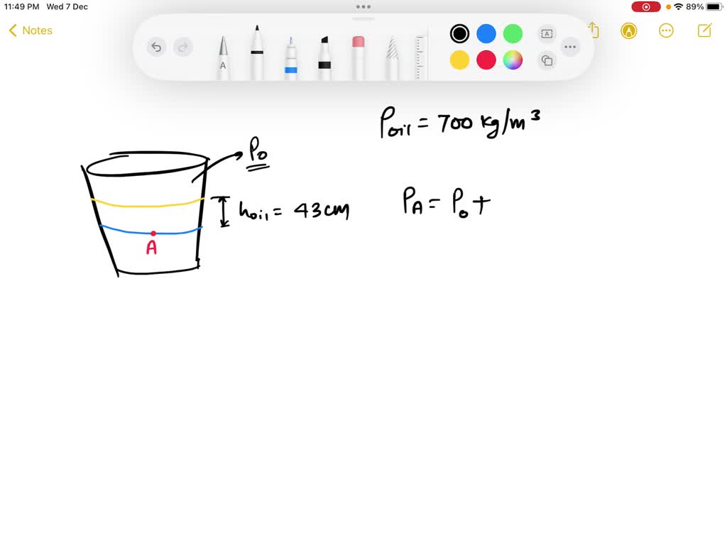 SOLVED A bucket is filled with a combination of water (density 1000 kg