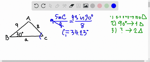 two-sides-and-an-angle-are-given-below-determine-whether-the-given-information-results-in-one-triangle-two-triangles-or-no-triangle-at-all-solve-any-resulting-triangles-b8c-9-b-305-select-th-25059