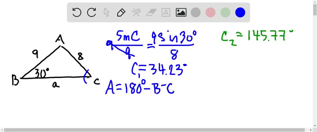 SOLVED Two sides and an angle are given below. Determine whether