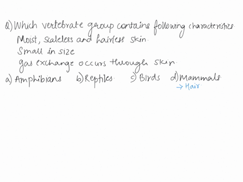 which-vertebrate-group-contains-the-following-characteristics-skin-that-is-moist-scaleless-and-hairless-mainly-small-in-size-and-gas-exchange-occurs-through-their-skin-group-of-answer-choice-70905