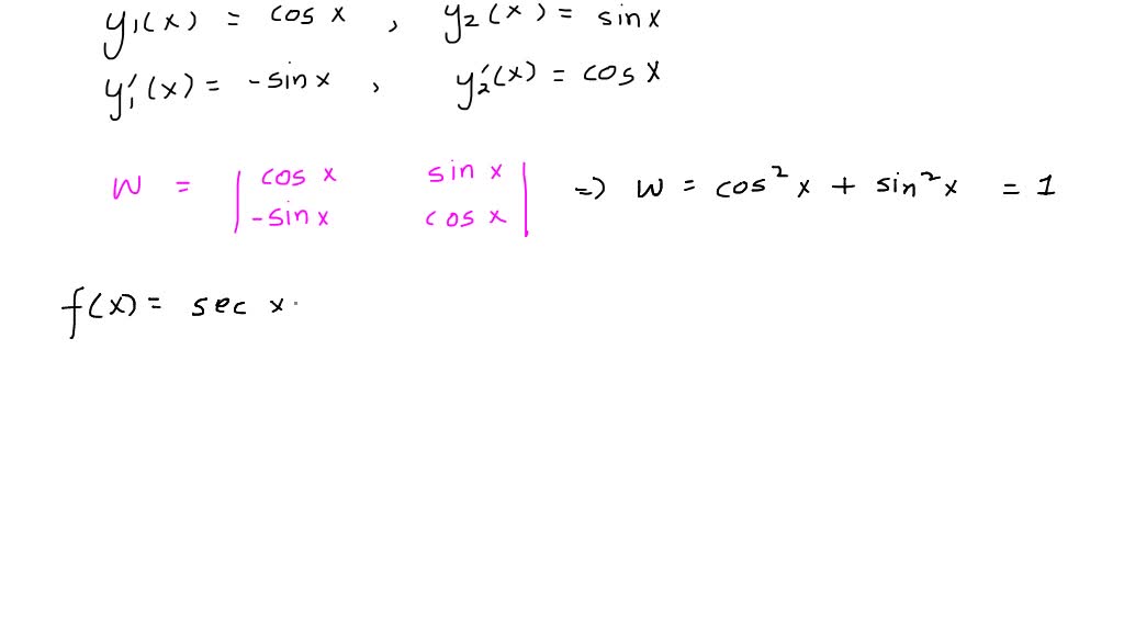 SOLVED: Consider The Differential Equation Solve Using Variation Of ...