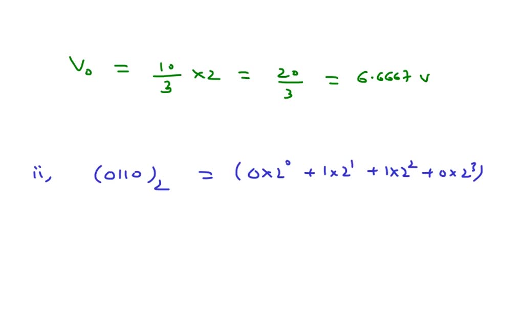 SOLVED: Determine the output of a 4 bit R-2R D to A converter (DAC), if ...