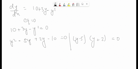 find-and-classify-all-the-equilibrium-critical-points-of-the-equation-dydx-10-3y-y2-86462