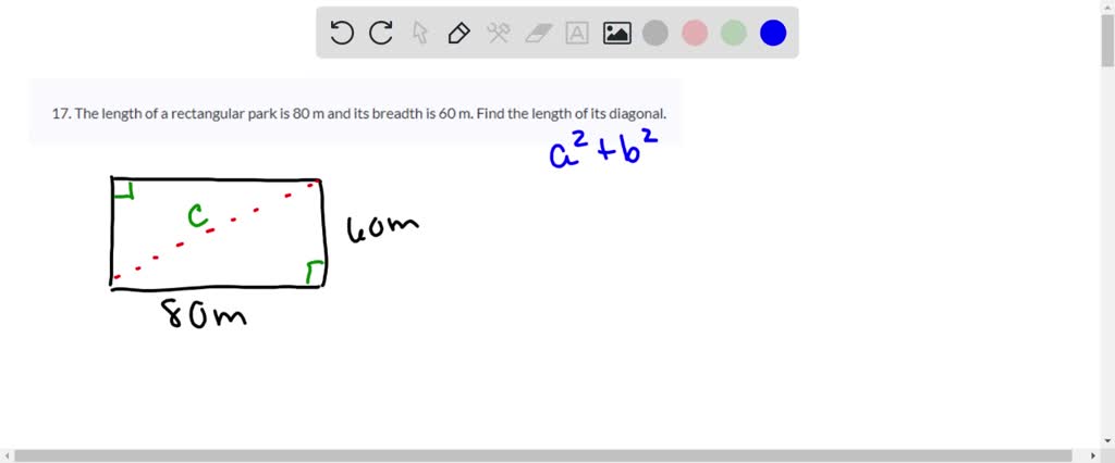 SOLVED: 17. The length of a rectangular park is 80 m and its breadth is ...
